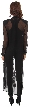 High Collar Full Sleeves Long Sheer Beaded Jacket — back