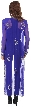 High Collar Full Sleeves Long Sheer Beaded Jacket — back