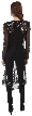Collared Full Sleeves Sheer Short Jacket with Beading — back