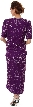 V-Neck Two Piece Sequined Blouse and Skirt Set — back