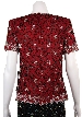Short Sleeved Beaded Petal Pattern Design — back in Burgundy/Silver