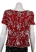 Short Sleeved Hand Beaded Blouse — back in Red/Silver