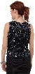 Hanging Sequins Covered Sleeveless Blouse — back