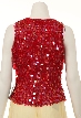 Hanging Sequins Covered Sleeveless Blouse — back in Red