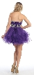Strapless Beaded Mesh Short Prom Party Dress — back