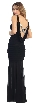 Pleated Bodice Sheer Skirt Long Formal Evening Prom Dress — back