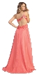 One Shoulder Beaded Bust Floor Length Formal Prom Dress — back