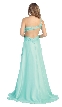 One Shoulder Beaded Bust Floor Length Formal Prom Dress — back in Mint