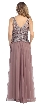 Sleeveless V-Neck Lace Top Long Formal Evening Prom Dress — back