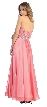 Strapless Floral Sequins Bust Long Formal Prom Dress — back in Coral
