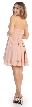 Strapless Overlap Bust Floral Accent Short Party Dress — back in Blush