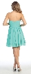 Strapless Overlap Bust Floral Accent Short Party Dress — back
