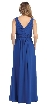 V-Neck Shirred Bust & Waist Long Formal Bridesmaid Dress — back
