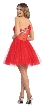 One Shoulder Glittery Mesh Beaded Short Prom Party Dress — back
