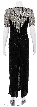 Half Sleeves Round Neck Crystal Leaves Beaded Gown — back