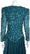 Full Sleeves Formal Evening Gown with Chiffon Skirt — back