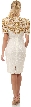 Floral Beaded Bodice Short Sleeves Formal Party Dress — back