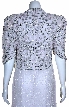 Full Length High Waistline Beaded Dress — in White/Silver back