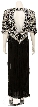 Short Sleeved Elegantly Sequined Evening Gown — back