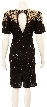 Flowery Fireworks Hand Beaded Short Dress — back