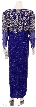 V-Neck Fully Sequined Evening Gown — back