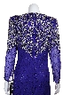 V-neck Paisley Beaded Tea Length Dress — back