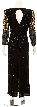 Asymmetric Beaded Pattern Sequined Formal Gown — back