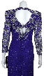 Floral Beaded Full Length Sequined Formal Gown  — back