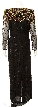 Full Length Long Sleeved Sequined Formal Dress — back