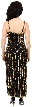 Spaghetti Straps V-Neck Long Sequined Formal Dress — back in Black/Gold