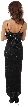 Spaghetti Straps Leafy Sequined Pattern Long Formal Dress  — back