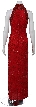 Elaborated Hand Beaded/Sequined Long Dress — back