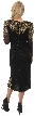 Tea Length Long Sleeves Petal Beaded Formal Dress — back
