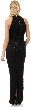 Turtle Neck Stems Bodice Long Beaded Formal Dress — back