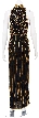 Turtle Neck Golden Spear Beaded Formal Gown — back
