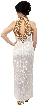 Sequined Silk Beaded Dress with Beautiful Floral Design — back