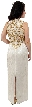 Leafy Beaded Sleeveless Evening Dress — back