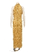 Hanging Tassles Turtle-Neck Evening Gown — back