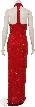 Split Back Hand Beaded Long Formal Dress — back