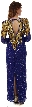 Full Sleeves Sequined Formal Gown with Keyhole Back — back