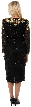 Full Sleeves Tea Length Silk Sequined Formal Dress with Slit — back