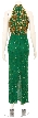 Full Length Turle Neck Fitted Evening Gown — back