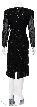 Knee Length Full Sleeves Beaded Tea Length Formal Dress — back