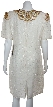 V-neck Floral Beaded Pattern Short Dress — back