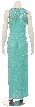Pearl Pendant Beaded Long Formal Dress — back