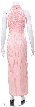 Turtle Neck Long Beaded Formal Dress with Slit  — back