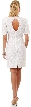 Miniature Flowers Short Formal Party Dress with Keyhole — back