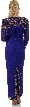 Artistic Sequins Pattern Full Sleeves Long Beaded Gown — back