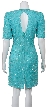 Half Sleeves Short Sequined Dress with Keyhole Back — back