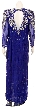 Long Sleeves Fully Beaded Evening Gown with Keyhole Back  — back